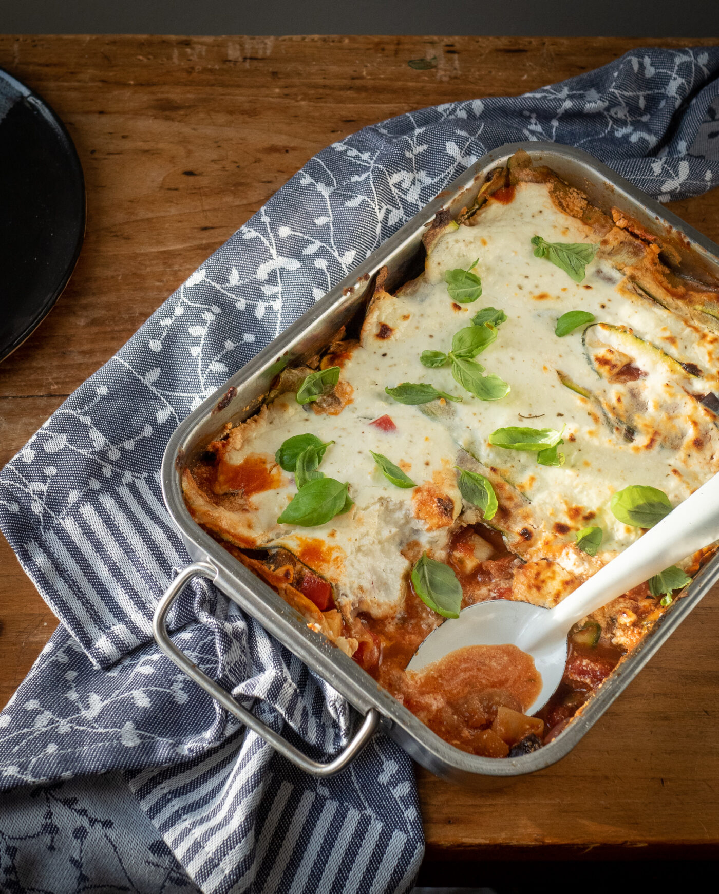 Courgette lasagne met ricotta-feta topping